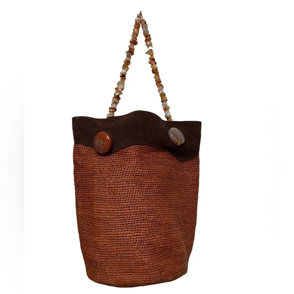 Angelica Morina original designs woven beaded beach purse - Picture 2 of 6